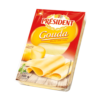 Président Sýr Gouda plátky 100g