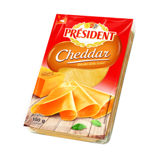 Président Cheddar sýr plátkový 100g